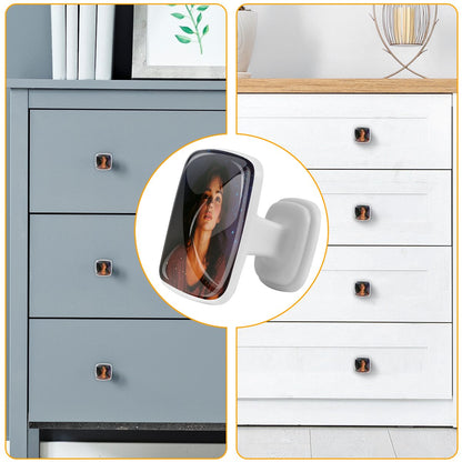 White Square Drawer Pulls Handle 4PC