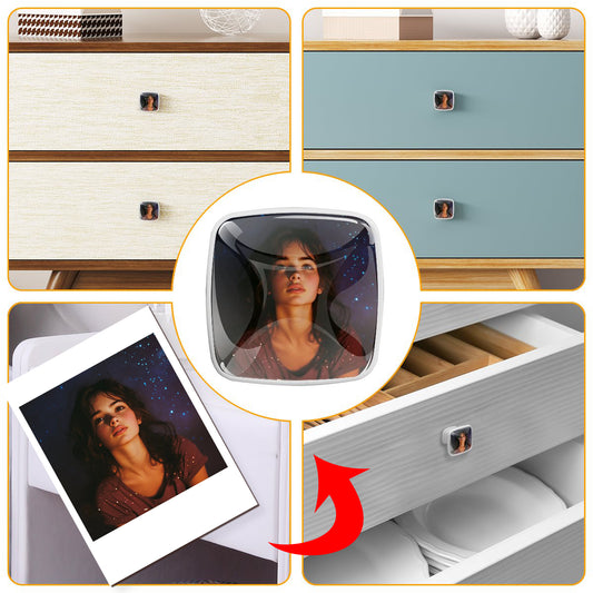 White Square Drawer Pulls Handle 4PC