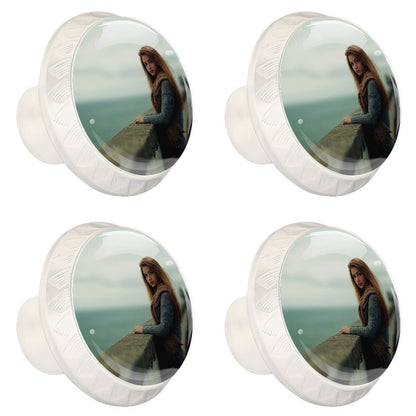 White Round Drawer Pulls Handle