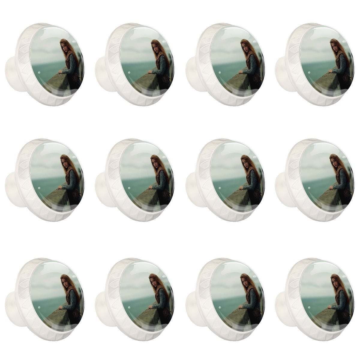 White Round Drawer Pulls Handle